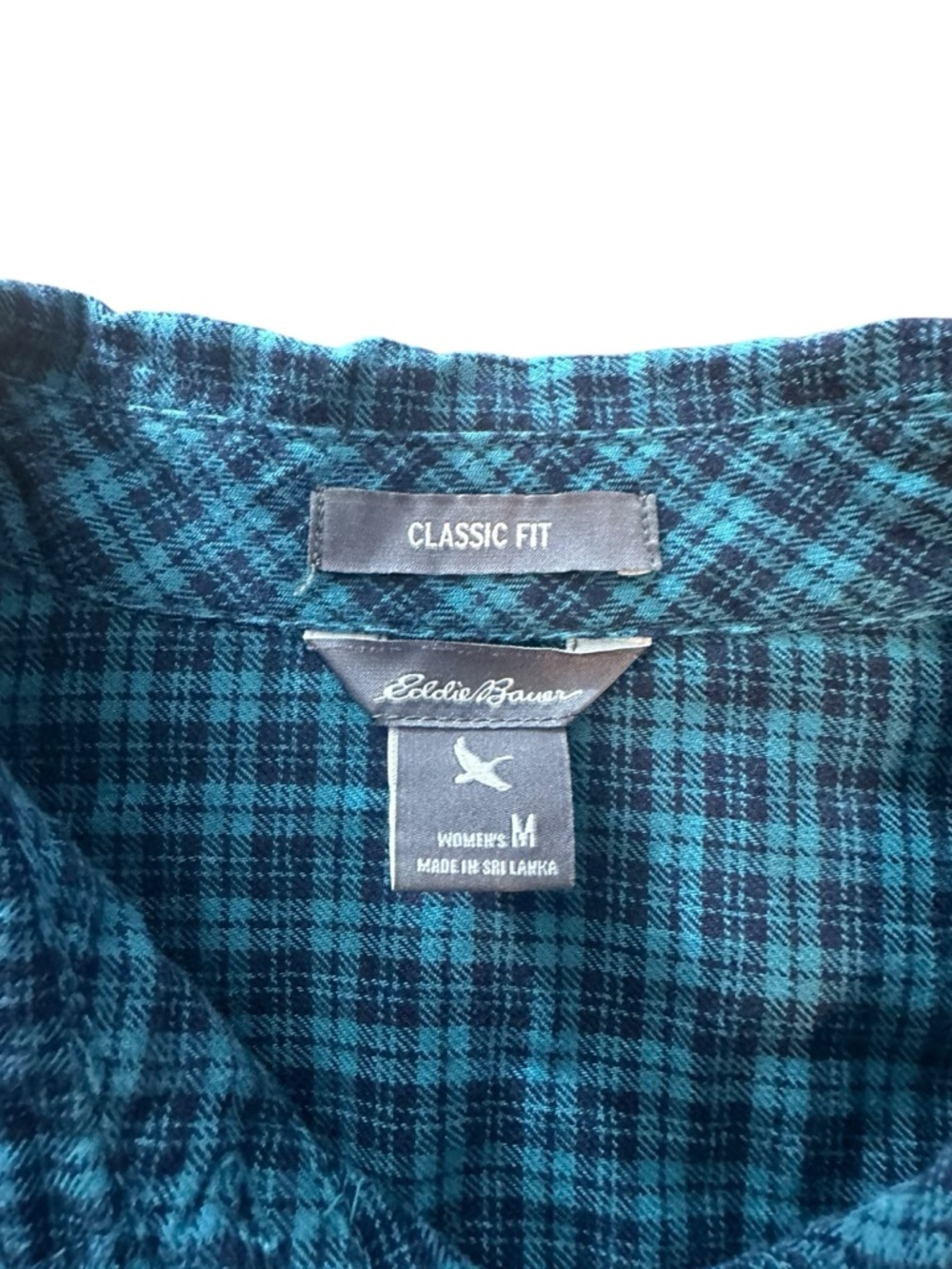 Flannel Teal and Black Plaid Women’s Shirt - Picture 2 of 5